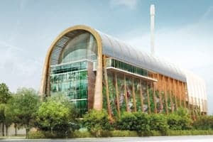 Artist's impression of Veolia's proposed EfW in Leeds